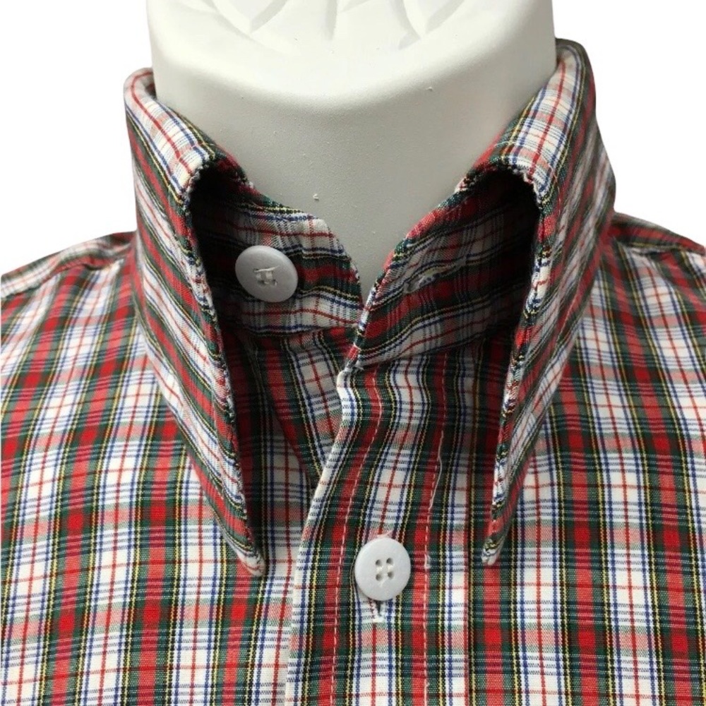 Vintage 70's Tartan Plaid Short Sleeve Shirt M